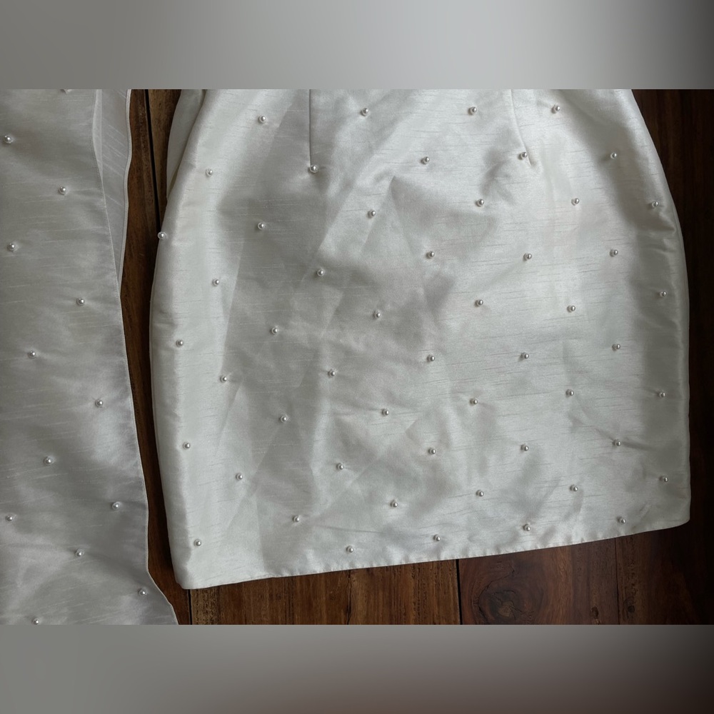 Sachin + Babi Ivory One-Shoulder Pearl-Embellished Mini Dress - Picture 8 of 15
